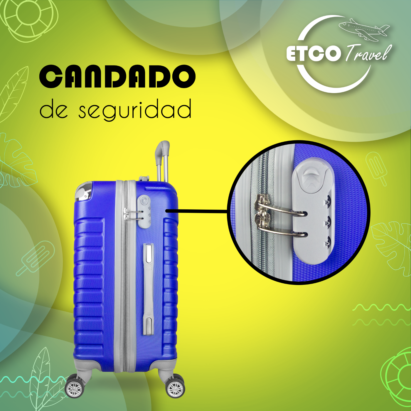 Maleta De Viaje Ligera 20 Pulgadas Etco Travel Equipaje De Mano Azul Rey para Avion con Ruedas 360 Barata.