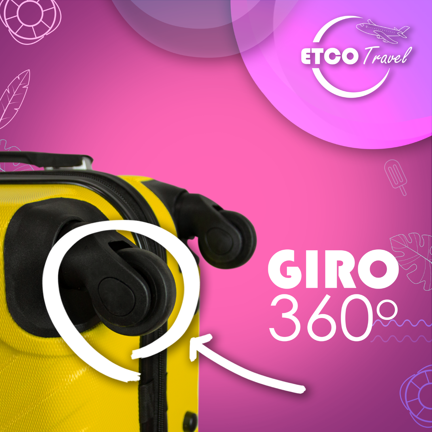 Maleta De Viaje Ligera 20 Pulgadas Etco Travel Equipaje De Mano Mostaza para Avion con Ruedas 360 Barata