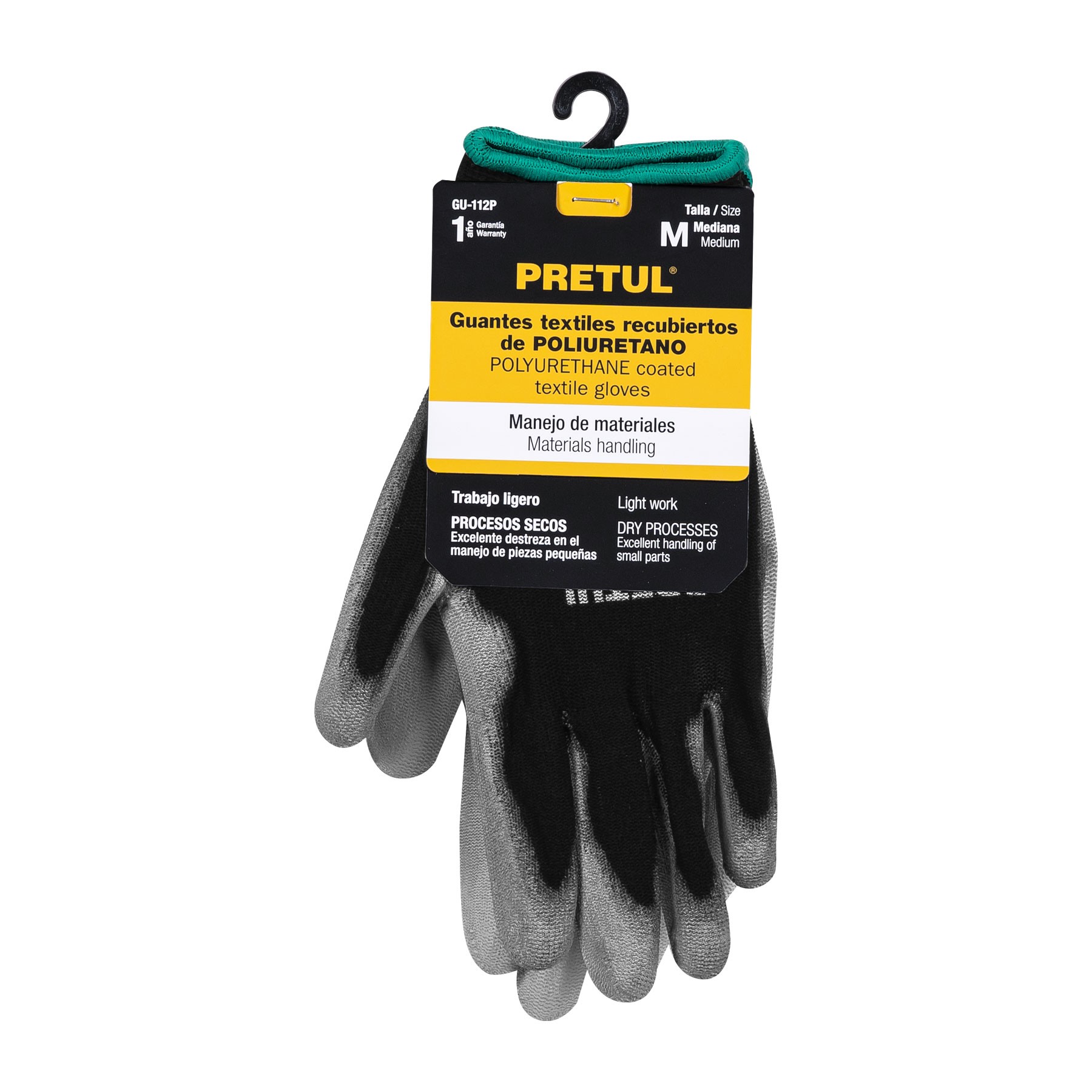 GUANTES DE NYLON RECUBIERTOS DE POLIURETANO, M, PRETUL 20030