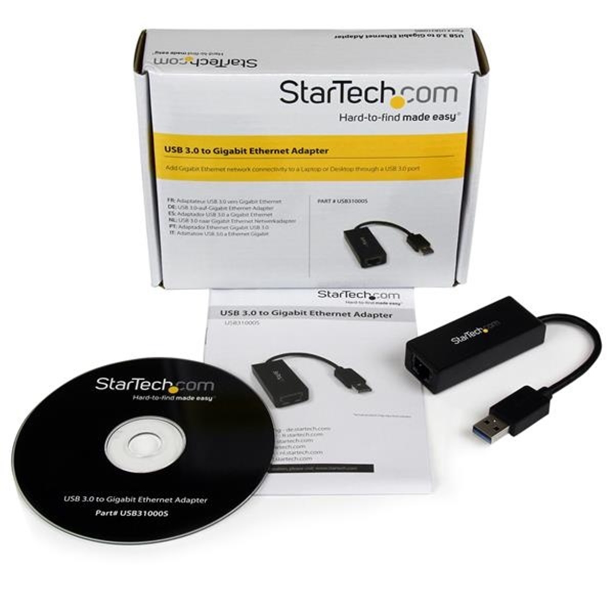 Adaptador de Tarjeta de Red Externa NIC StarTech USB 3.0 Macho - Gigabit Ethernet RJ-45 Hembra 1Gbps