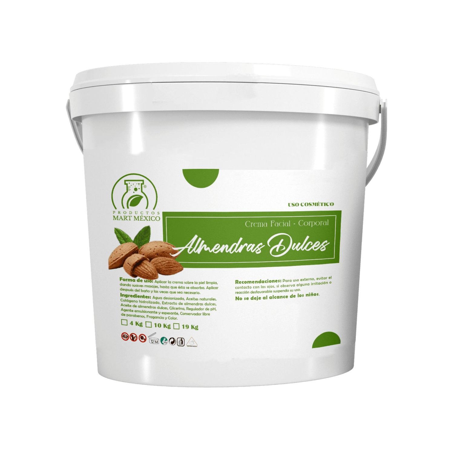 Crema Corporal De Almendras Dulces Máxima Nutrición (19 kilos)