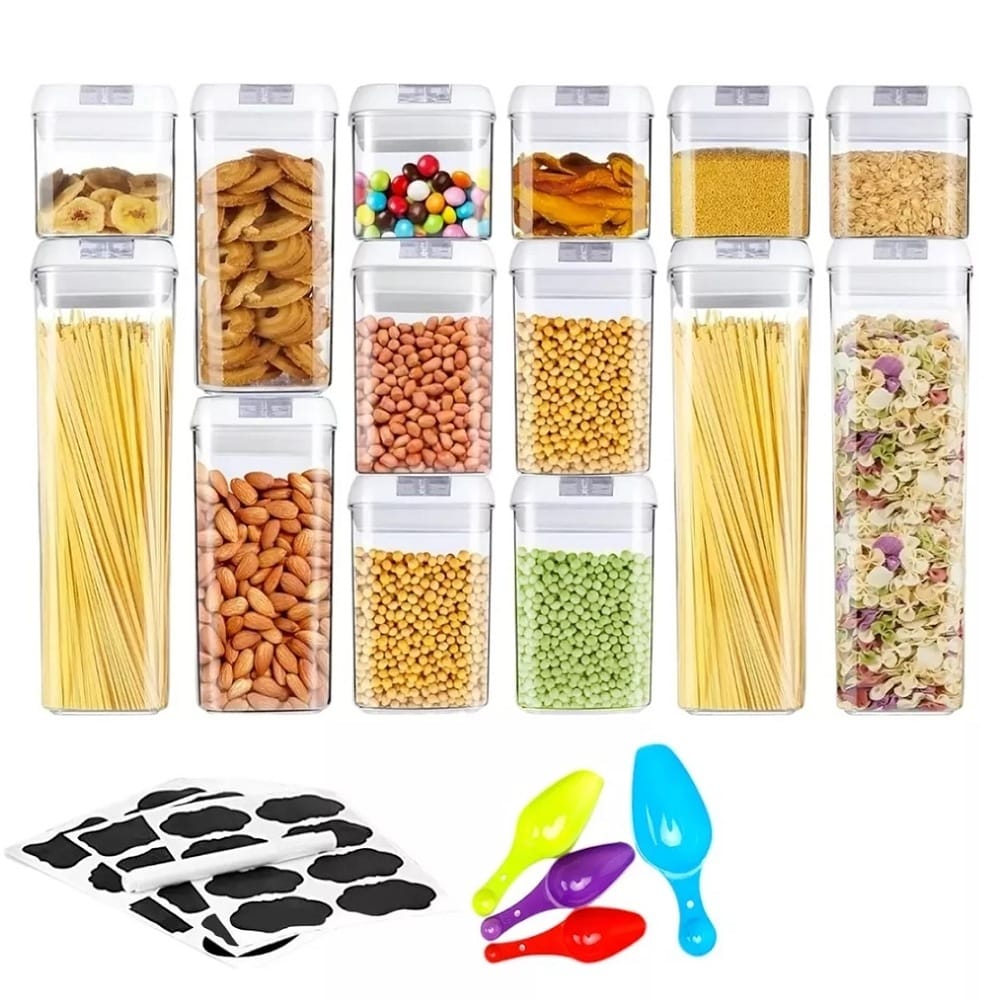 Recipientes Herméticos De Almacenamiento De Cocina Set 14 Pz