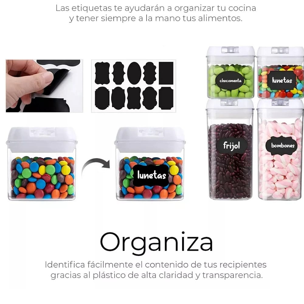 Recipientes Herméticos De Almacenamiento De Cocina Set 14 Pz