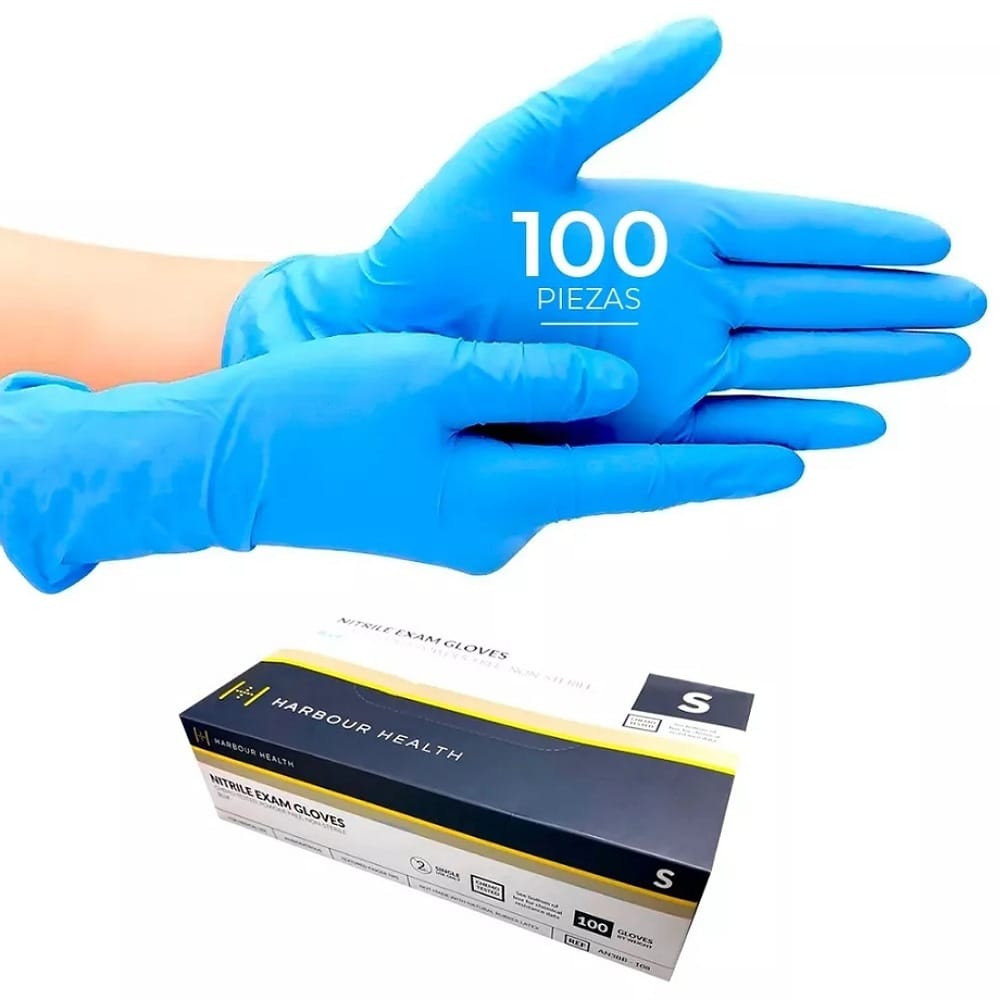 Guantes De Nitrilo Libre De Latex Sin Polvo Azul Negro 100pz