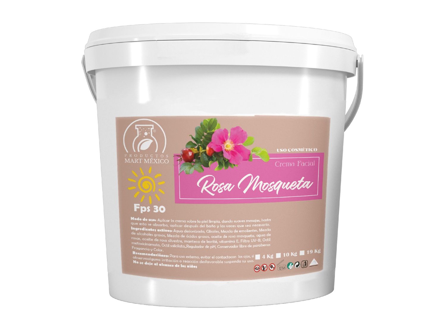 Crema Facial & Corporal De Rosa Mosqueta Con Filtro Solar Hidratación Profunda (10 kilos)