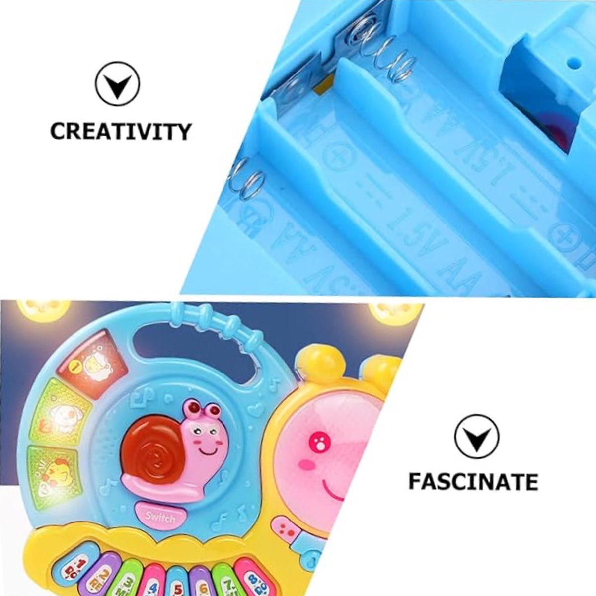 Piano Educativo Caracol Sonido Animales Musical Con Luces