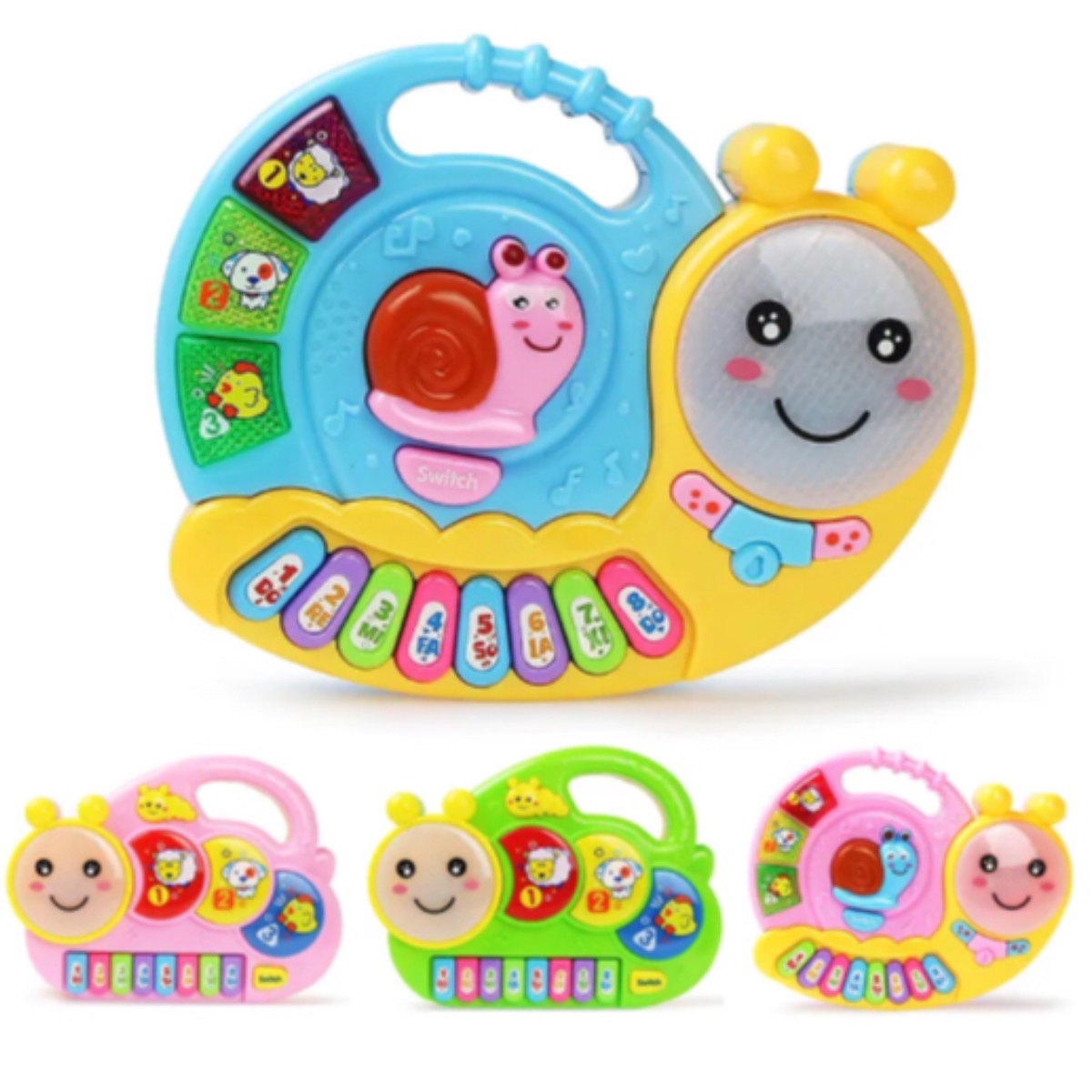 Piano Educativo Caracol Sonido Animales Musical Con Luces