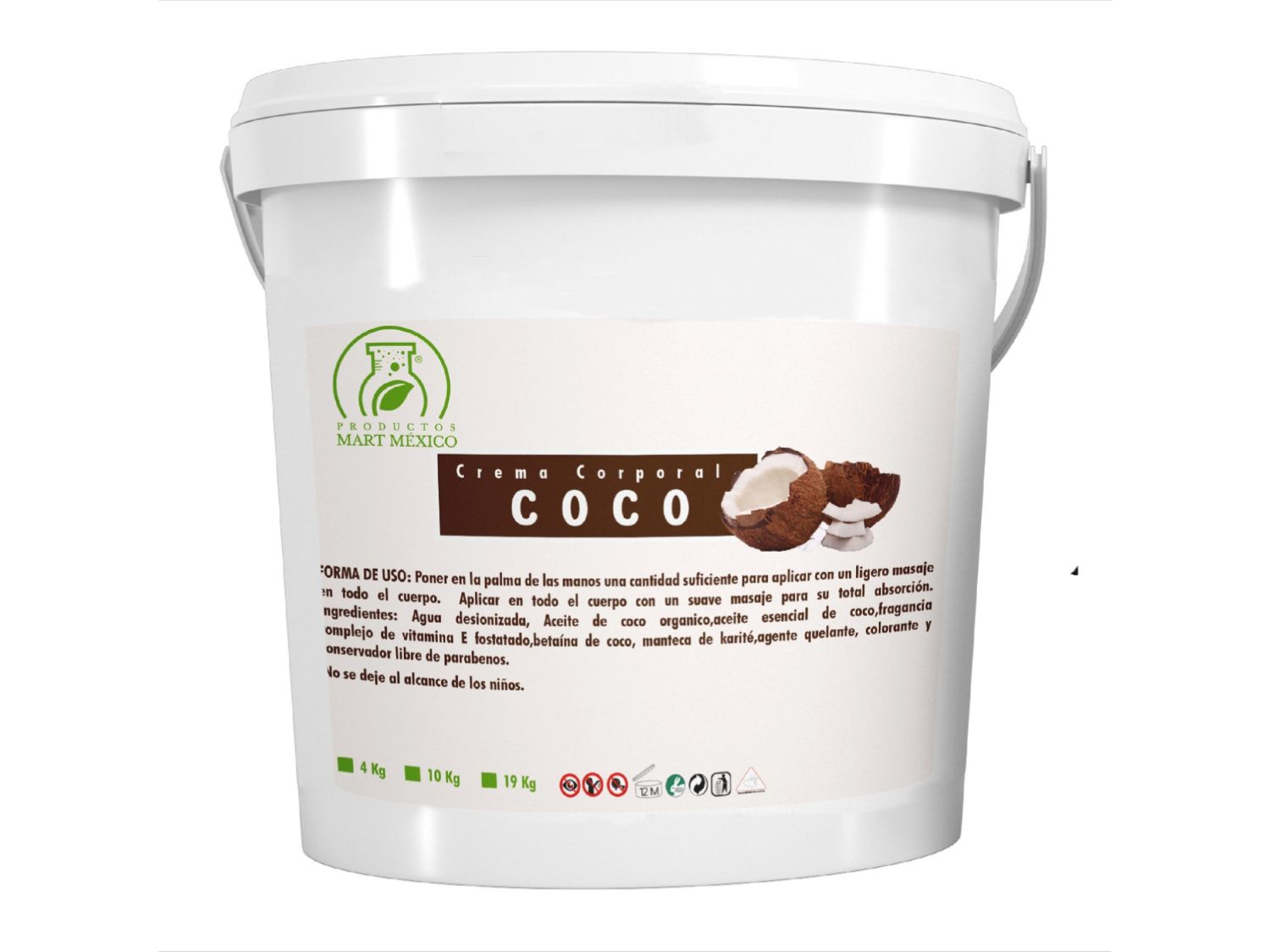 Crema Corporal De Coco Piel Suave (10 kilos)