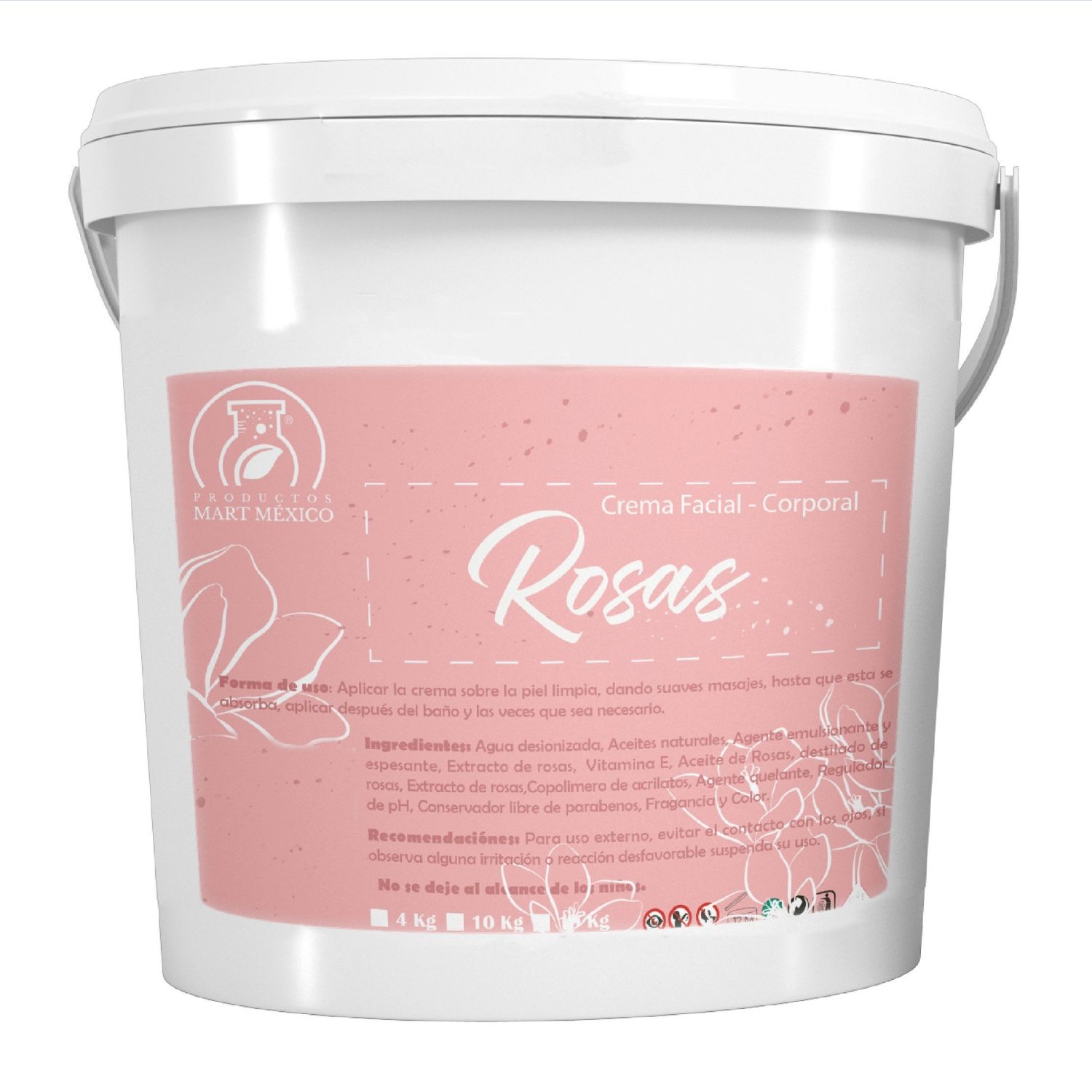 Crema Facial & Corporal De Rosas Humectación Profunda (10 kilos)