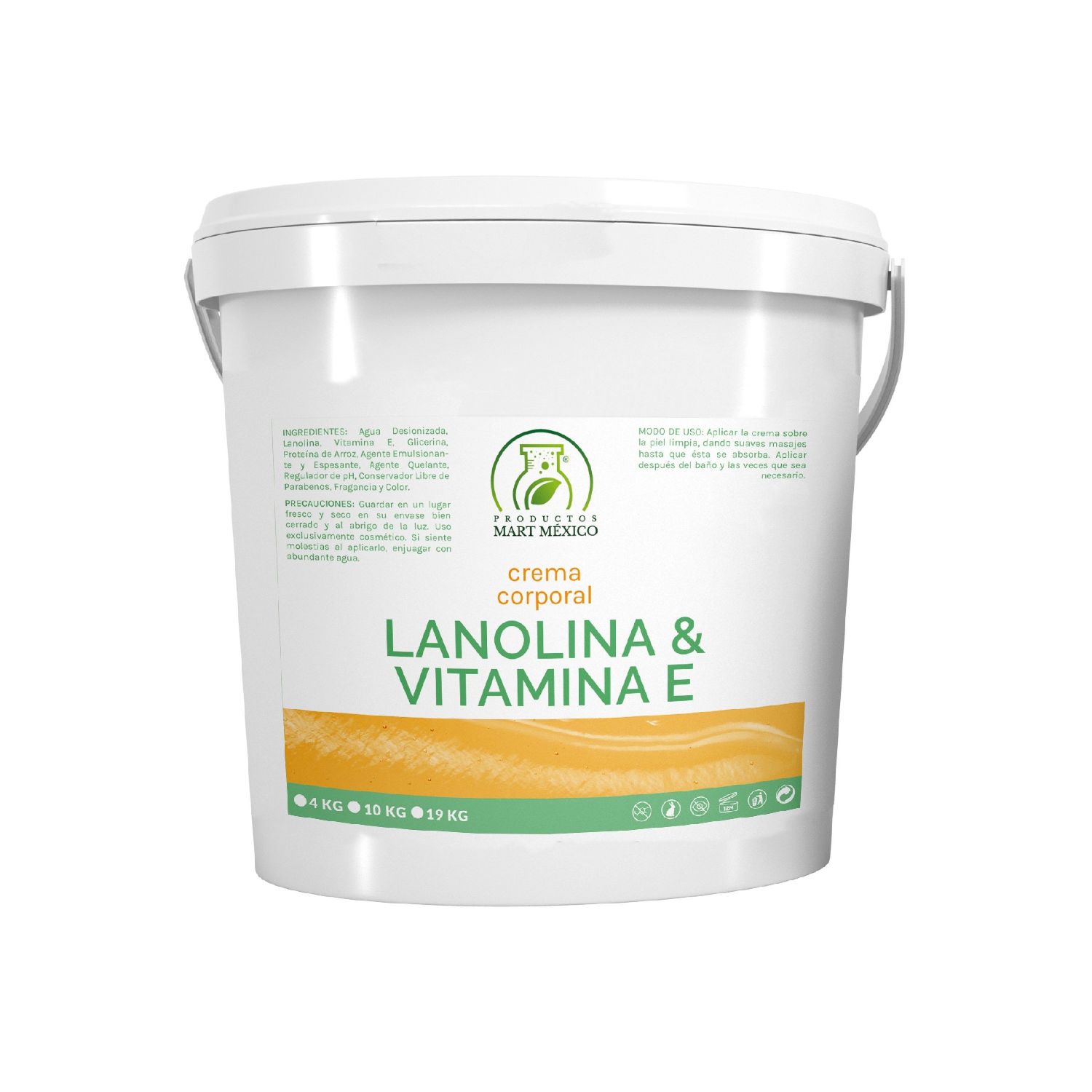 Crema Corporal De Lanolina Con Vitamina E Para Piel Dañada (10 kilos)