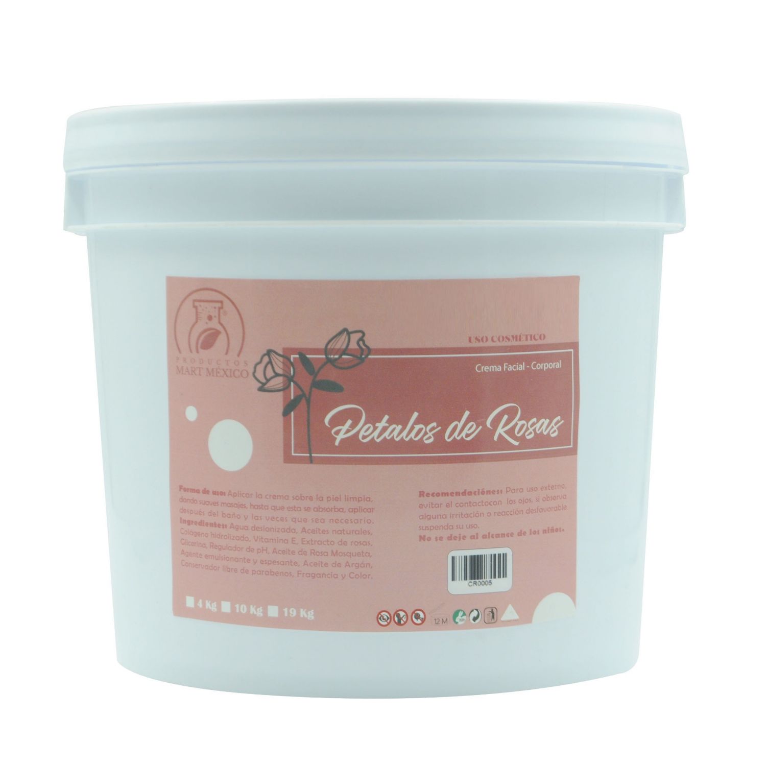 Crema Facial & Corporal De Pétalos De Rosas Piel Suave (10 kilos)