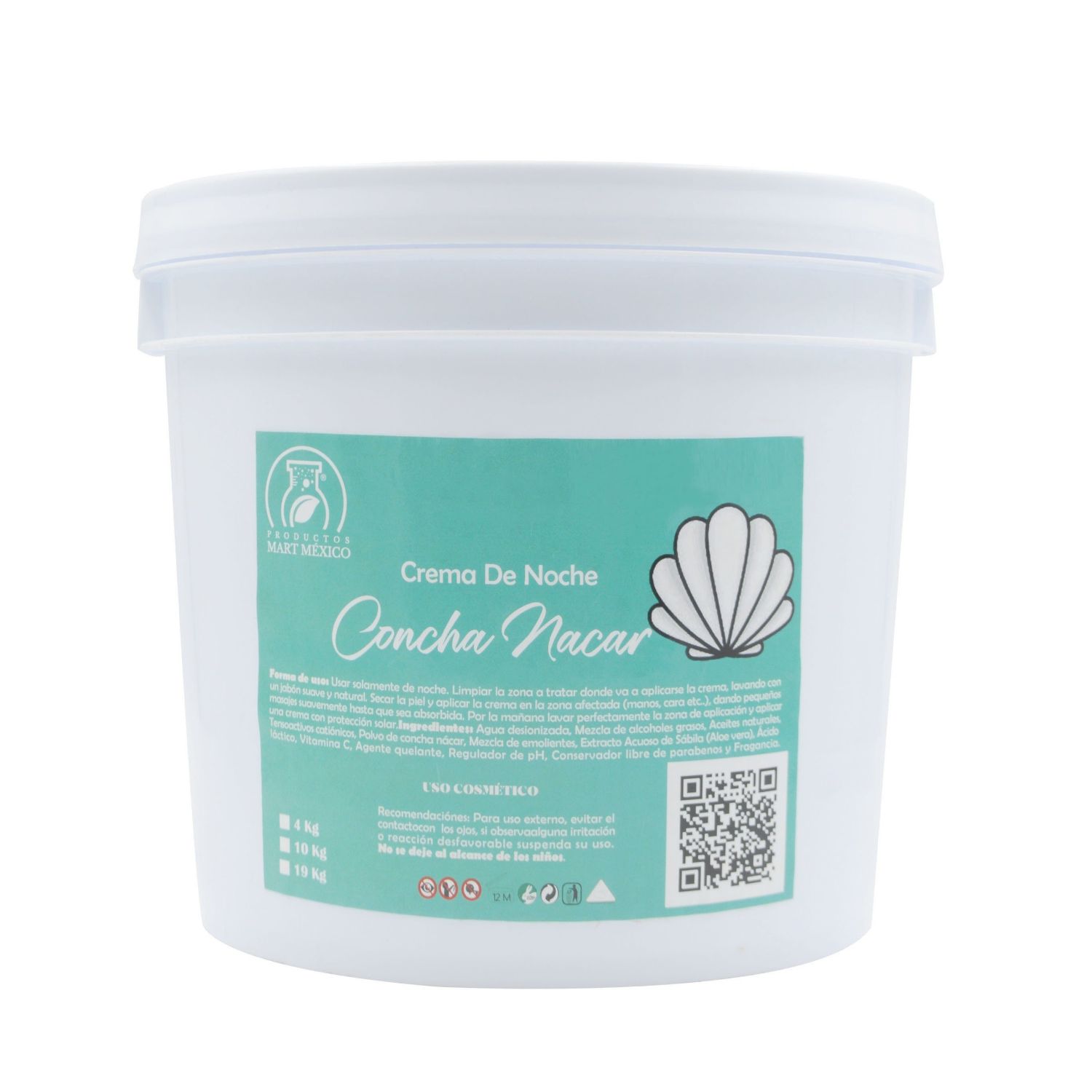 Crema Facial & Corporal De Concha Nácar Piel Tersa (10 kilos)