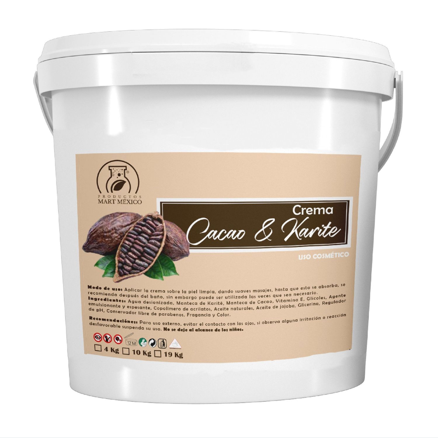 Crema Corporal de Cacao Con Manteca De Karité Previene Estrías (4 kilos)