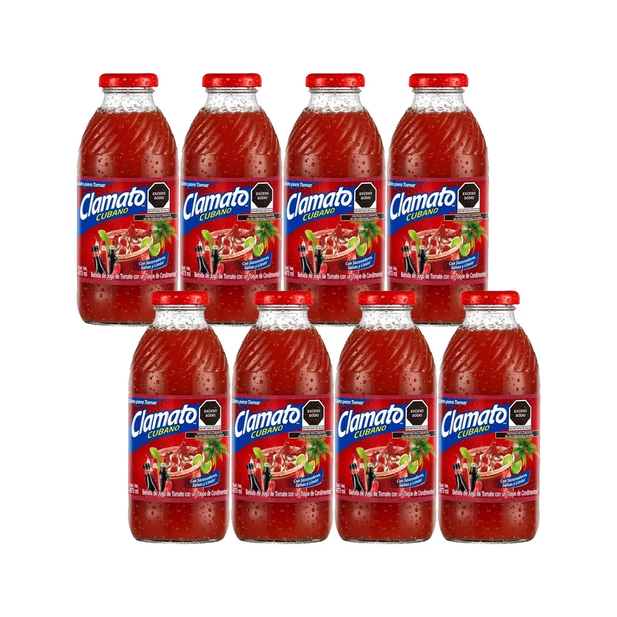 Jugo Clamato Tipo Cubano 8 Piezas de 473 ml c/u