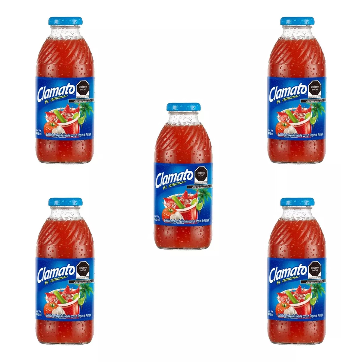 Jugo Clamato Almeja Original 5 Piezas de 473 ml c/u