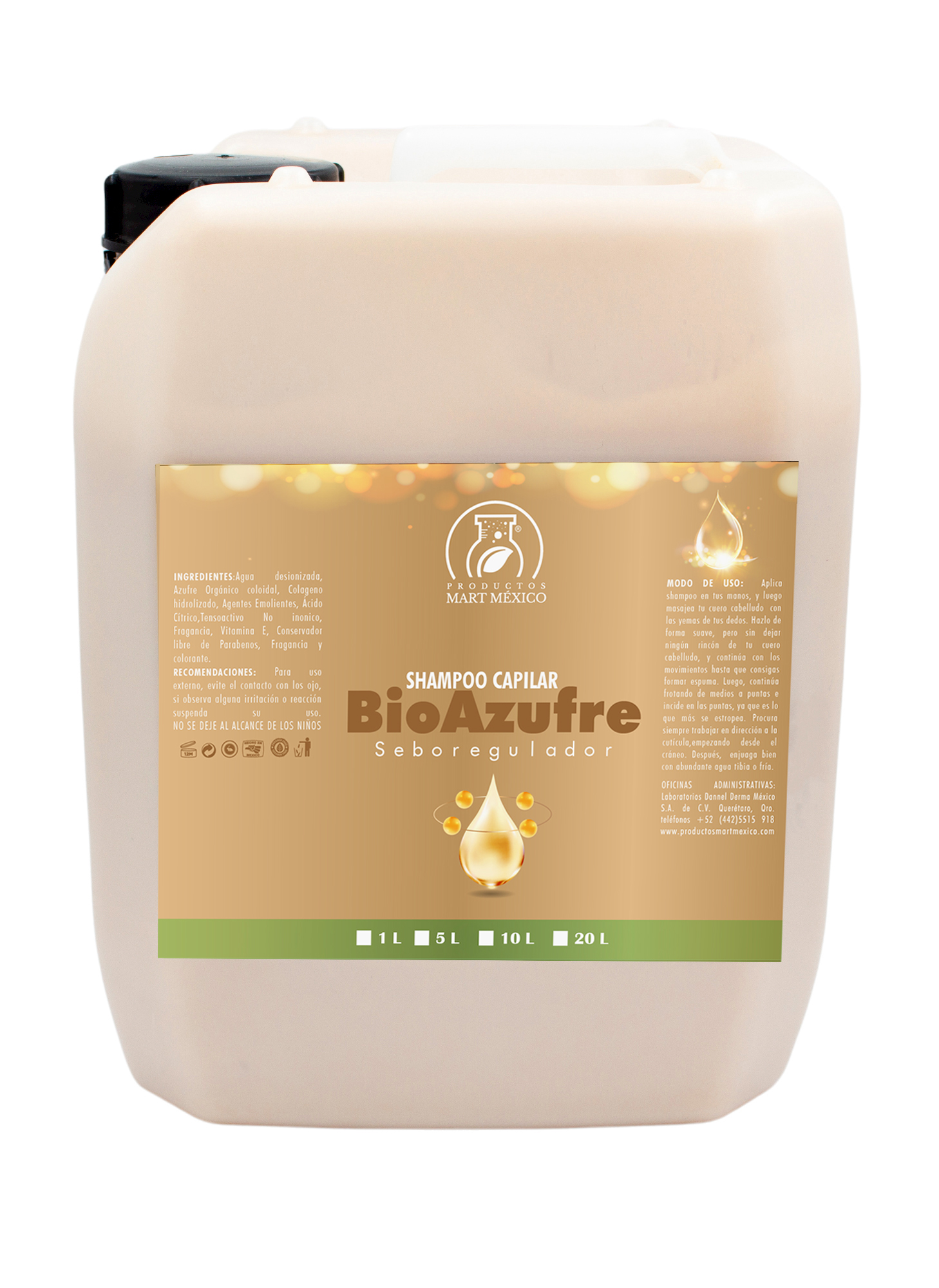 Shampoo Capilar Bio Azufre Sebo Regulador  (20 litros)