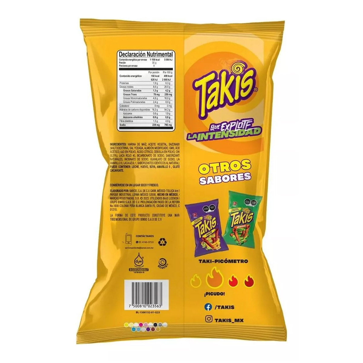 Botana Takis Salsa Brava 6 Piezas de 56 gramos c/u