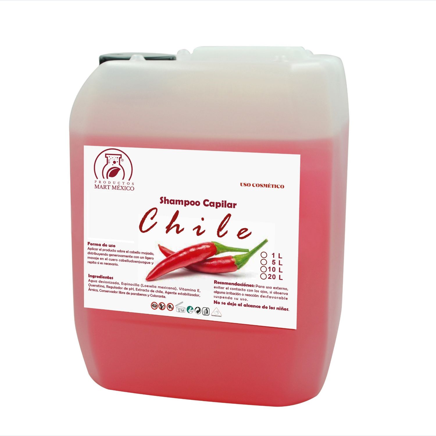 Shampoo Capilar De Chile Aperlado Raíz Fuerte (20 litros)