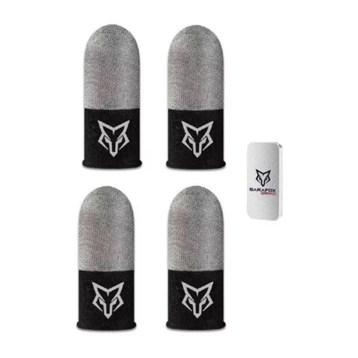 4pza Dedales Gamer Guantes Para Dedos Profesional NEGRO GRIS