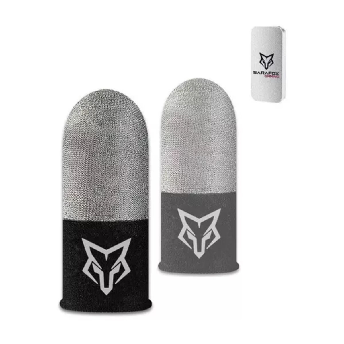 4pza Dedales Gamer Guantes Para Dedos Profesional NEGRO GRIS