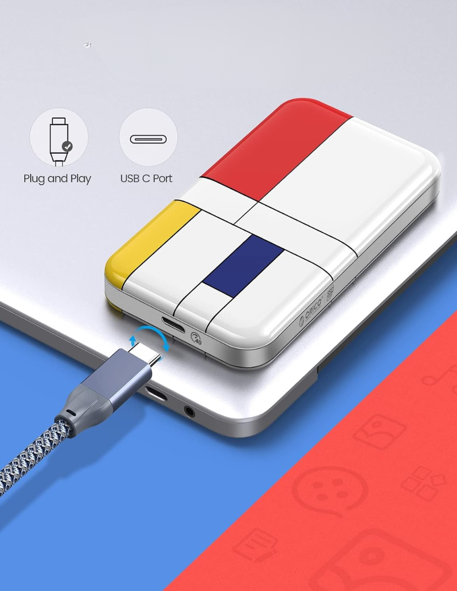 ORICO SSD portátil de 512 GB - Hasta 550 MB/s - USB-C, USB 3.1