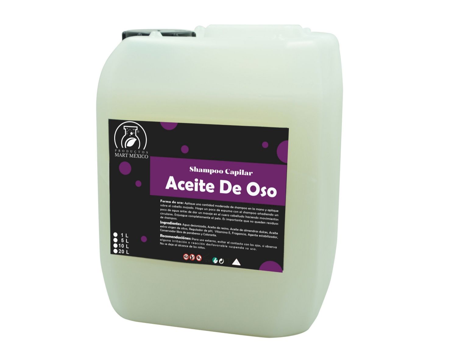 Shampoo Capilar Aceite De Oso Cabello Dañado (20 litros)