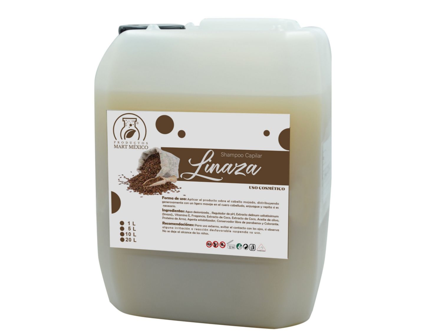 Shampoo Capilar De Linaza Nutrición Maxima (20 litros)