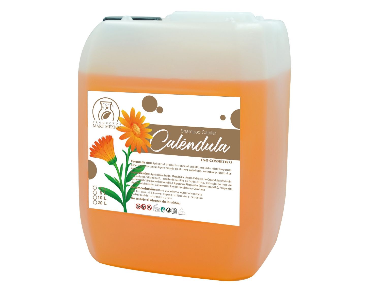 Shampoo Capilar De Caléndula Para Cabello Saludable (20 litros)