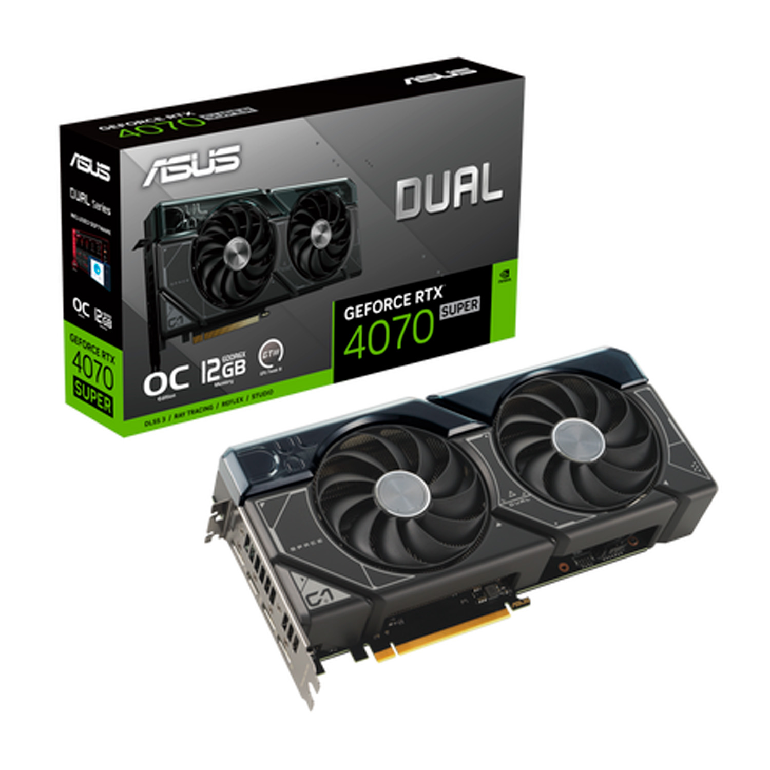 Tarjeta de Video Asus Dual GeForce RTX4070 SUPER OC 12GB.
