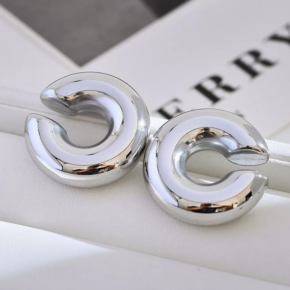 Aretes Grandes De Acero Inoxidable Joyería Accesorio