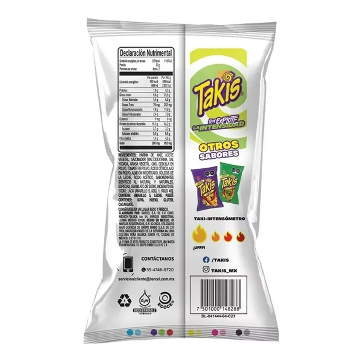 Botana Takis Huakamole 8 Piezas de 56 gramos c/u