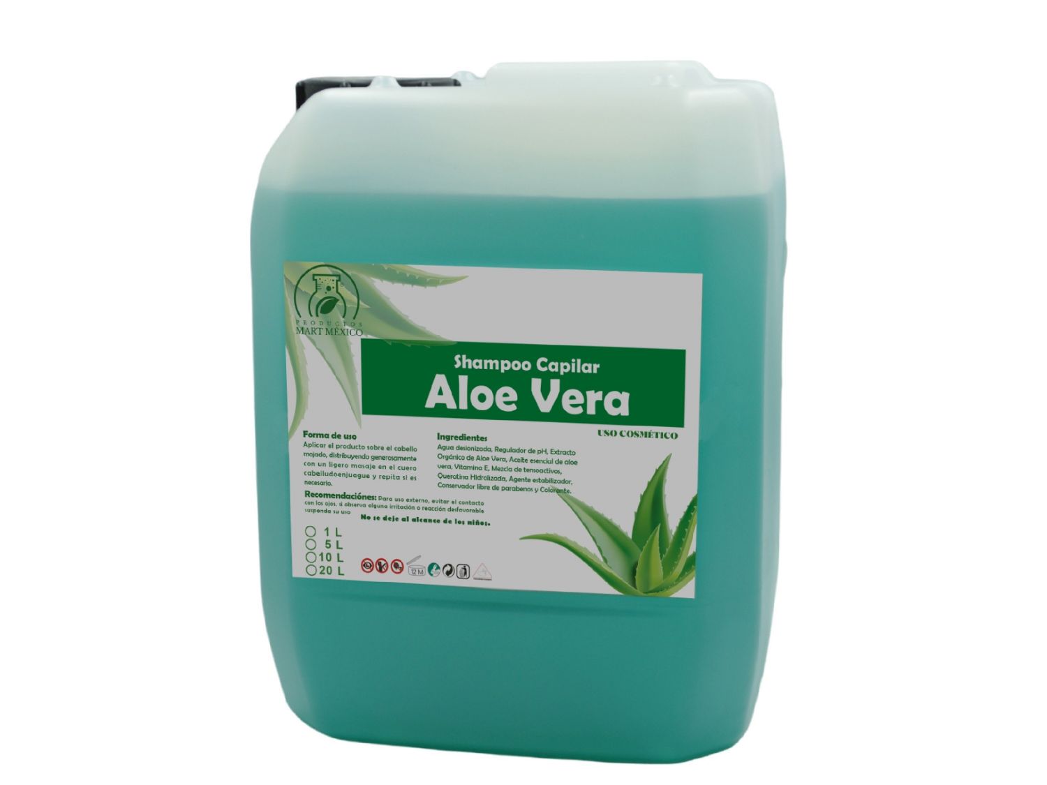 Shampoo Capilar De Aloe Vera Hidratación Profunda (10 litros)