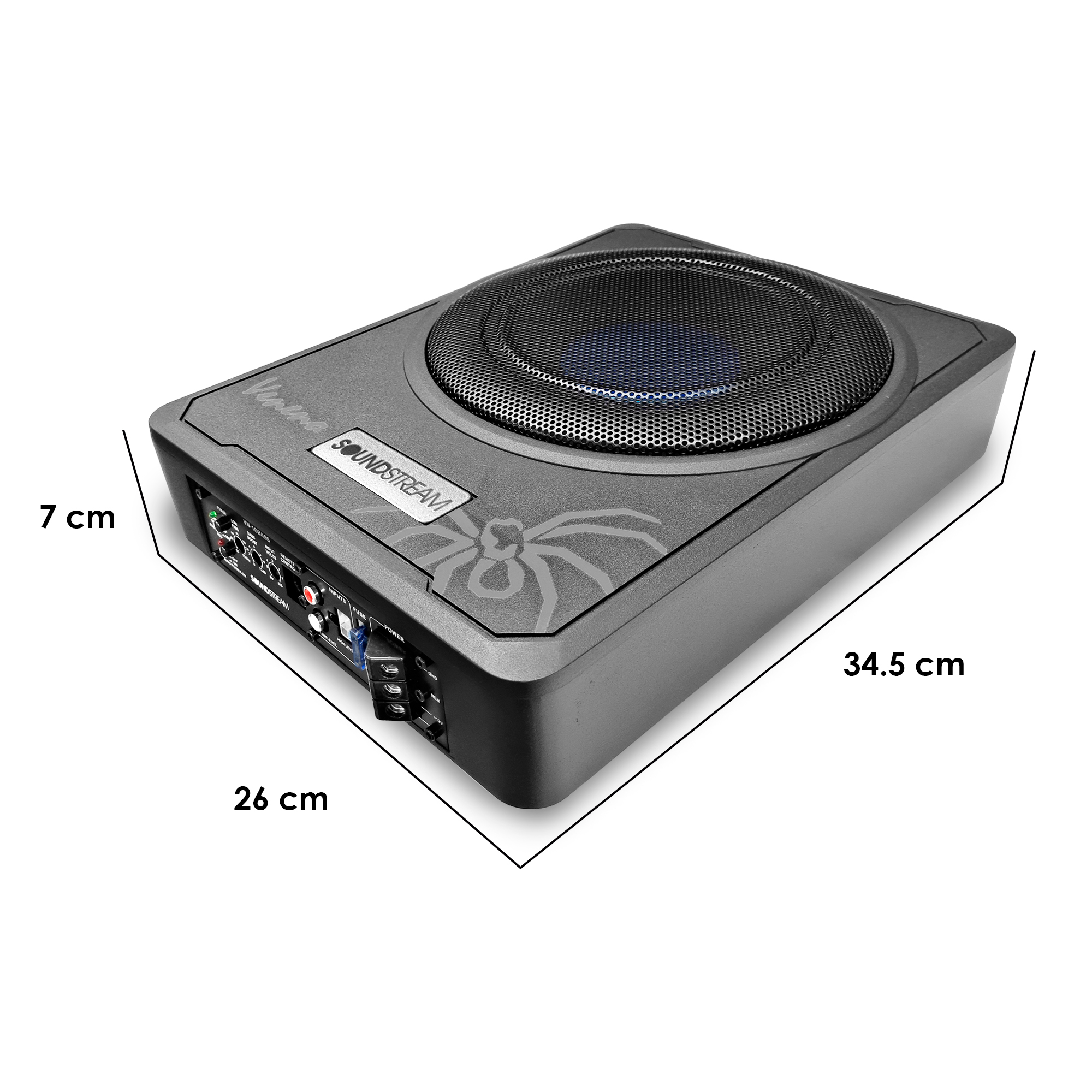 SUBWOOFER AMPLIFICADO 10 AUTOPOWER 1000W SOUNDSTREAM COLOR NEGRO.