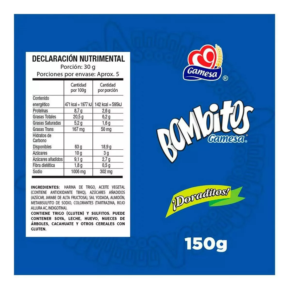 Galletas Gamesa Bombitos 8 Piezas de 150 gramos c/u