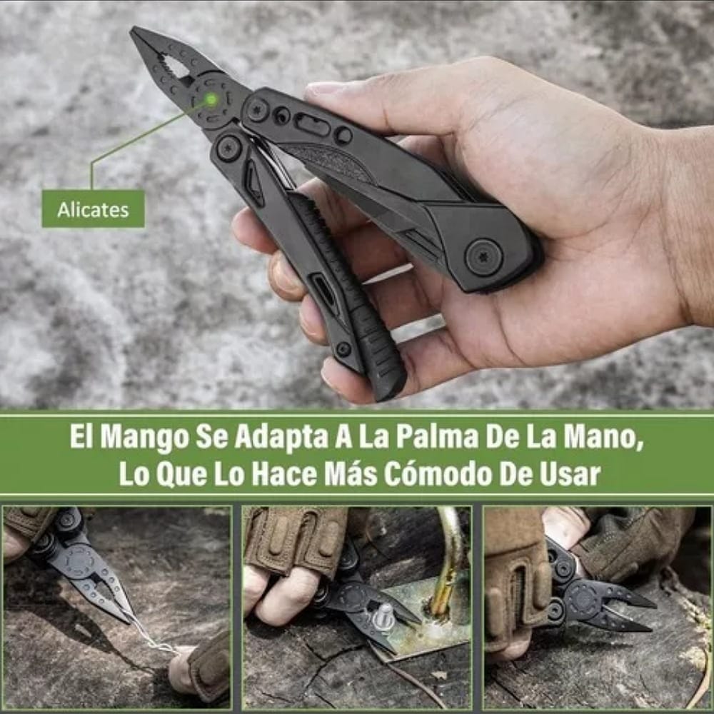 Multiherramien Pinzas Picapiedra Tijeras Abrebotellas Abrelatas Cuchillo De Gancho Acero Inoxidable Viene Con Broca Y Caja De Almacenamiento Especial Aplicable A Camping Pesca Equitación