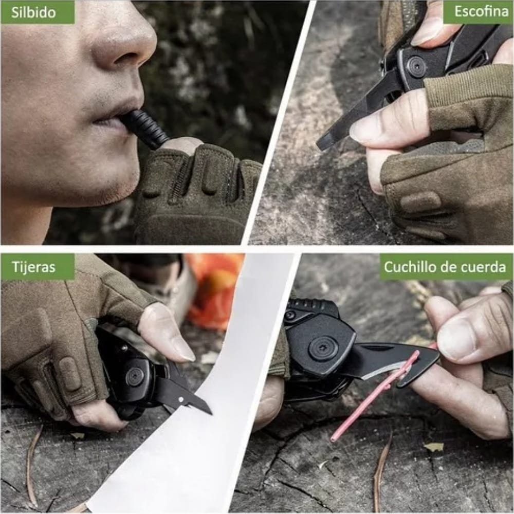 Multiherramien Pinzas Picapiedra Tijeras Abrebotellas Abrelatas Cuchillo De Gancho Acero Inoxidable Viene Con Broca Y Caja De Almacenamiento Especial Aplicable A Camping Pesca Equitación