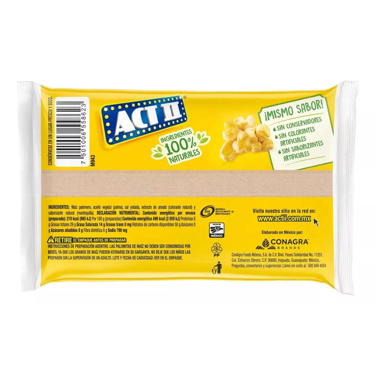 Palomitas Act Il Extra Mantequilla Paquete con 10 Piezas de 52 g