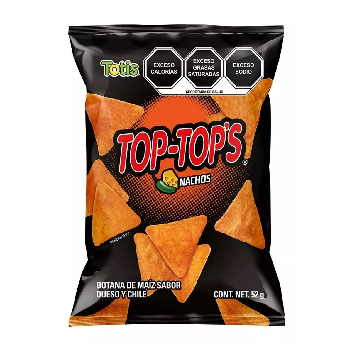 Top Tops Sabor Nachos 12 Piezas de 52 gramos c/u