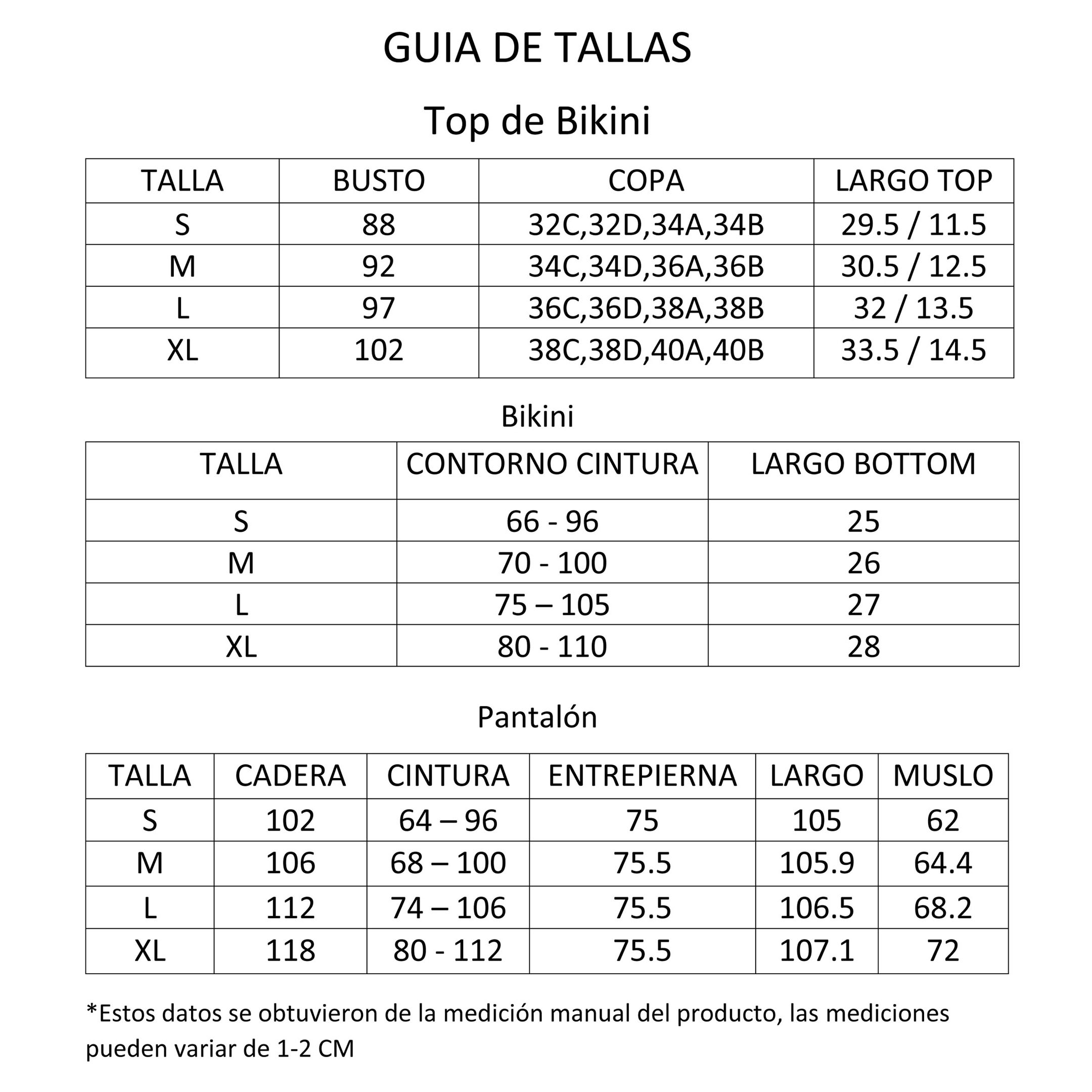 Traje de Baño Bikini 3 piezas con Pantalones Estampado Tropical