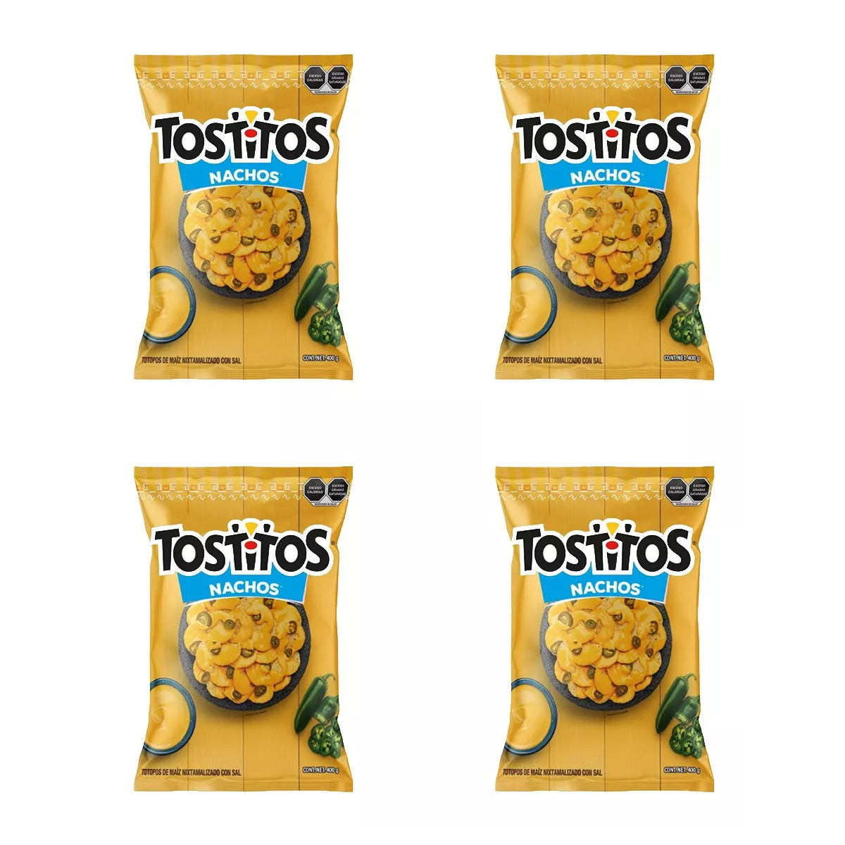 Tostitos Nacho Sal 4 Piezas de 400 gramos c/u
