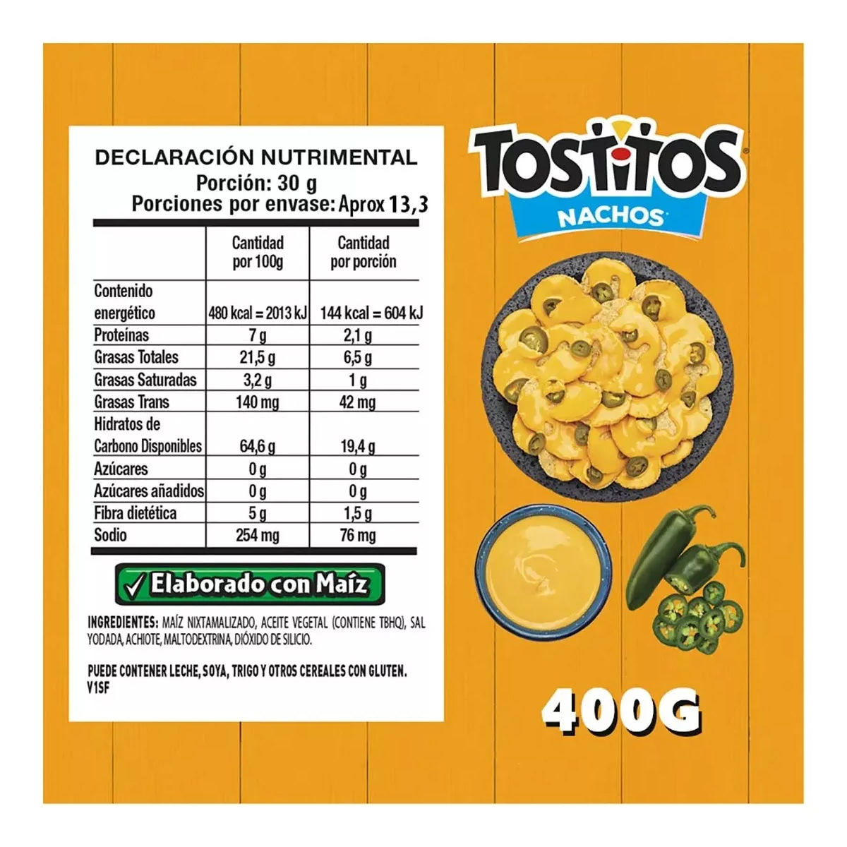 Tostitos Nacho Sal 2 Piezas de 400 gramos c/u