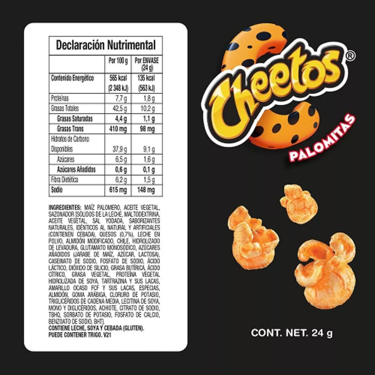 Sabritas Cheetos Palomitas 12 Piezas de 24 gramos c/u