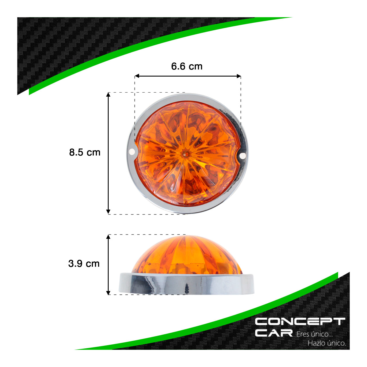 10 Plafon Redondo 7 Led Watermelon Punta Zepelin Plano 12-24v