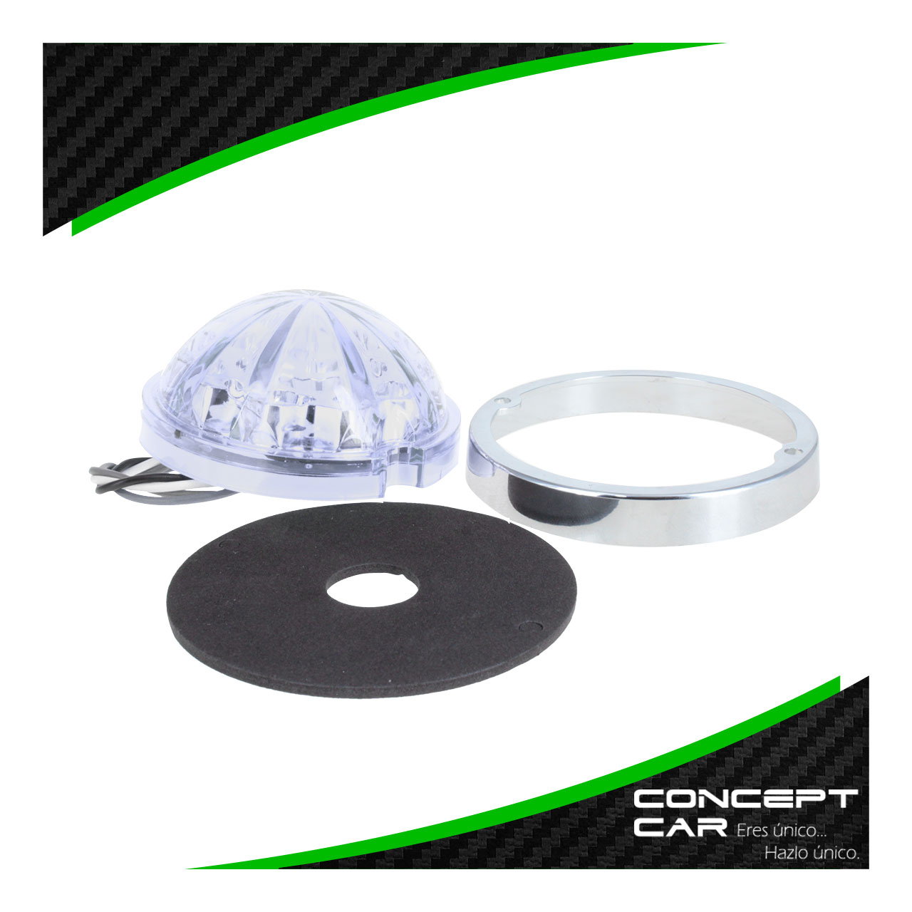 10 Plafon Redondo 7 Led Watermelon Punta Zepelin Plano 12-24v