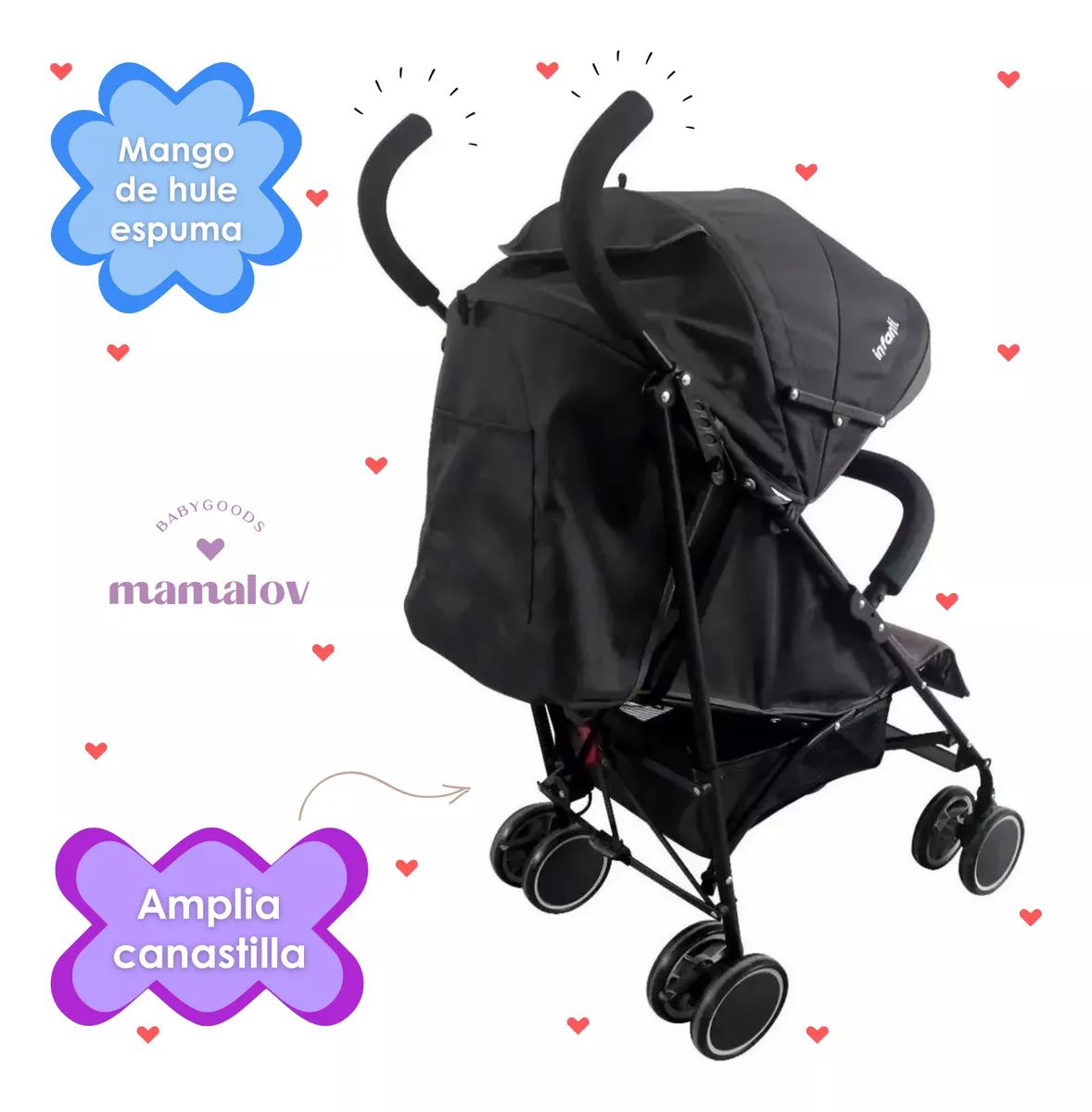 Carriola Bastón Para Bebé Buggy Vento Gris - Infanti