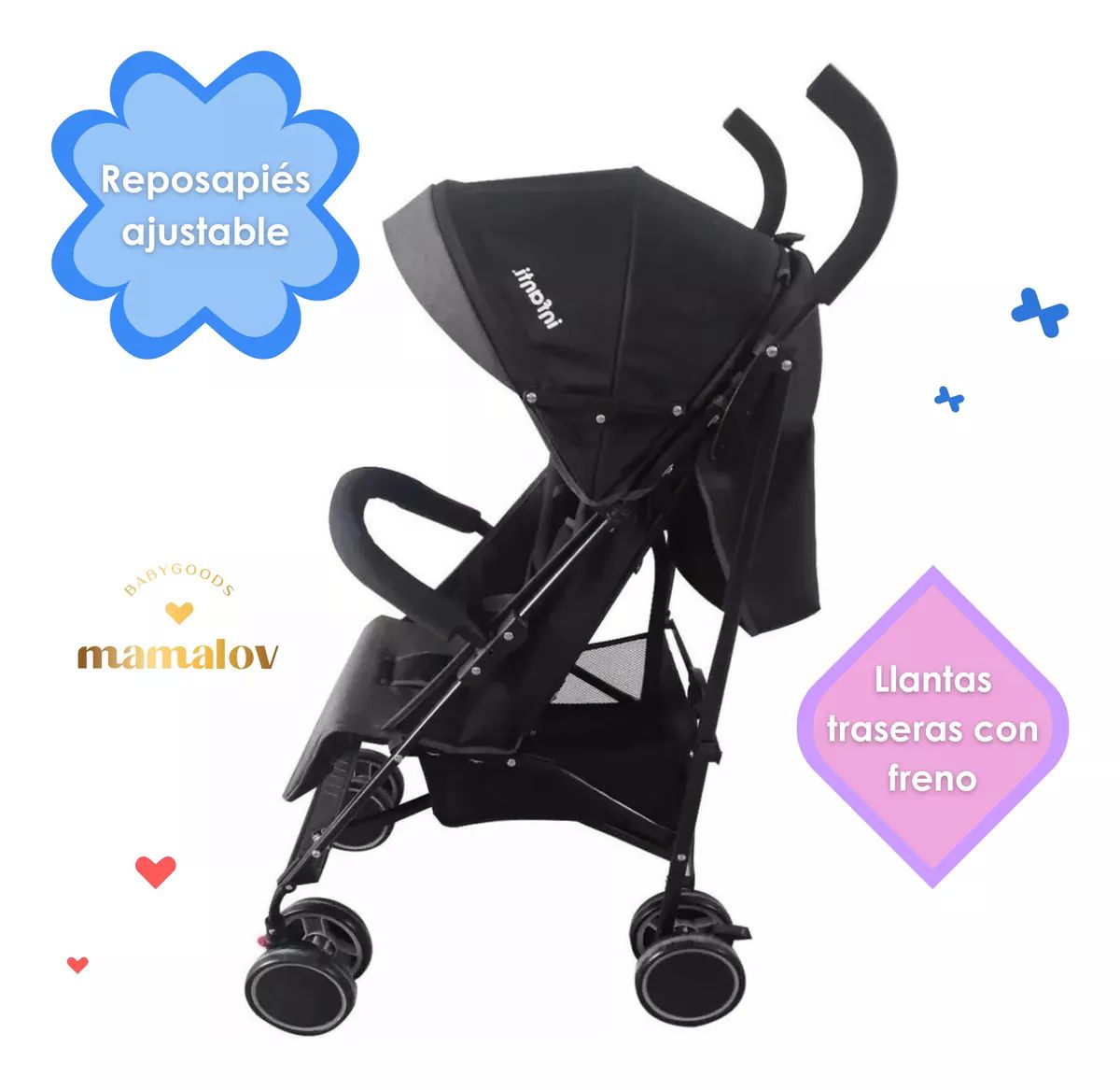 Carriola Bastón Para Bebé Buggy Vento Gris - Infanti