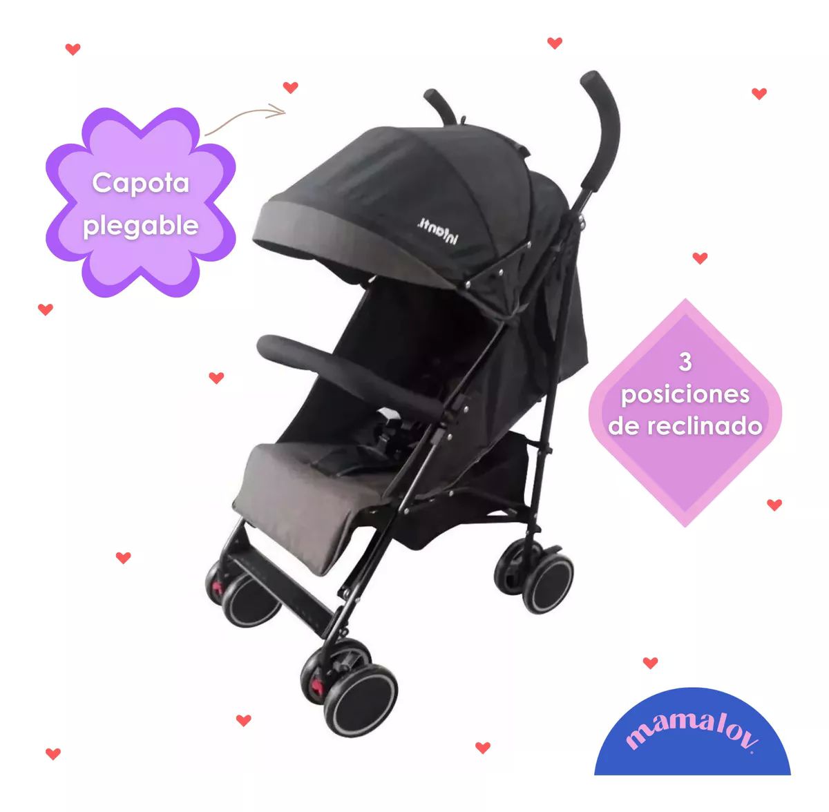 Carriola Bastón Para Bebé Buggy Vento Gris - Infanti