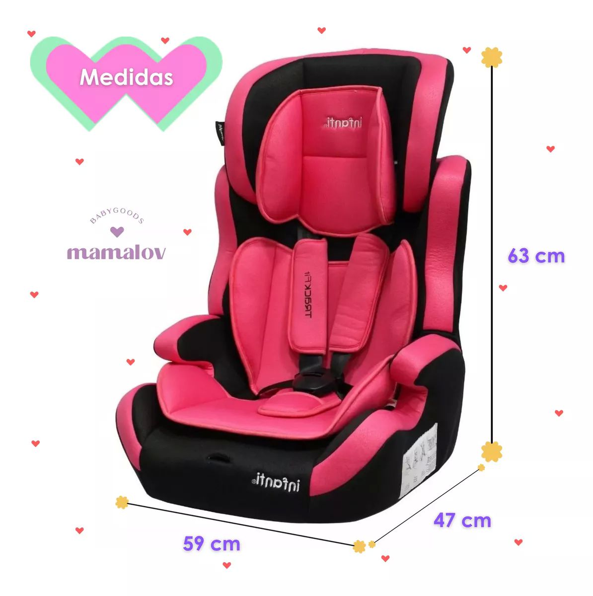 Autoasiento Booster Grupo 1, 2 Y 3 Infanti Track Fit - Rosa