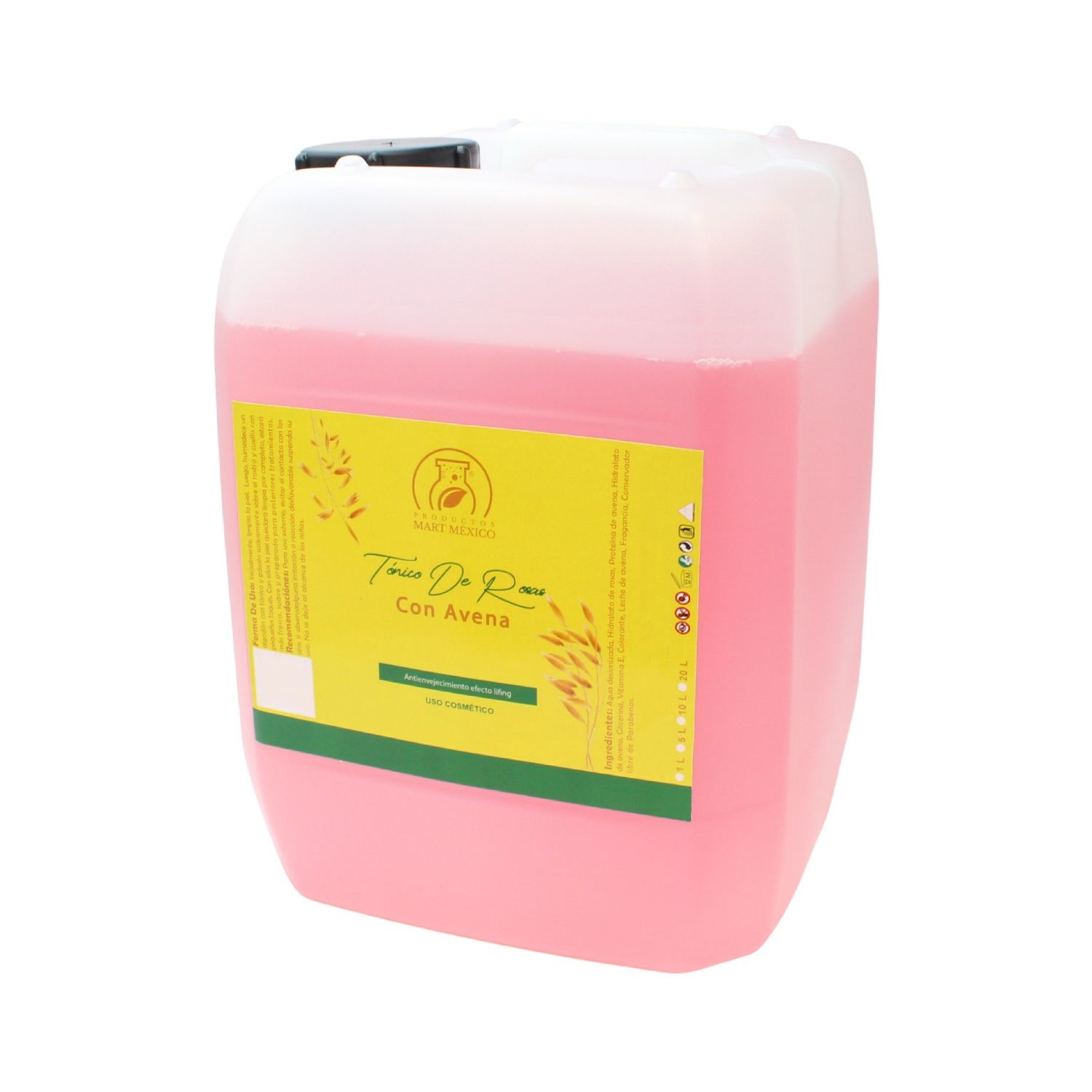 Tónico Facial Hidratante De Rosas Con Avena 20 litros