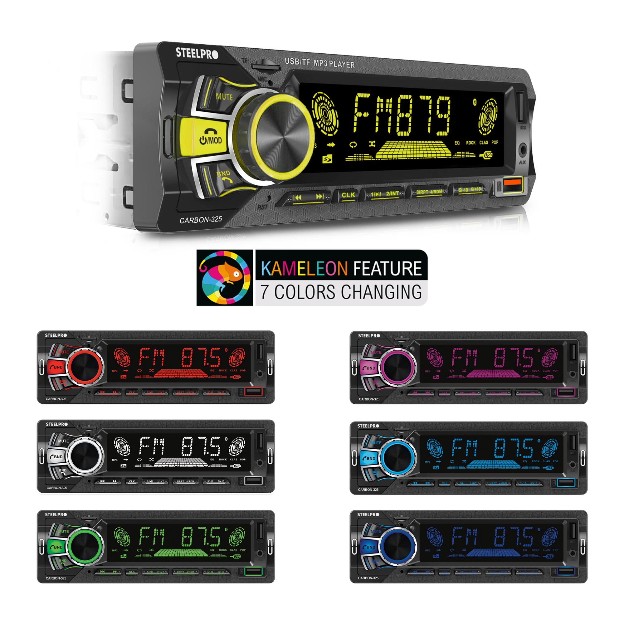 Autoestereo Bluetooth 1 Din 2usb, Sd Aux Estereo - Steelpro